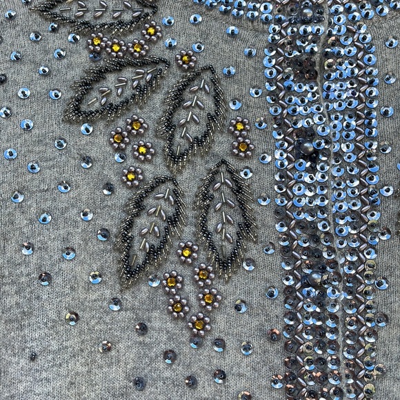 Beautiful wool beaded vintage sweater blazer jacket. - Picture 3 of 8